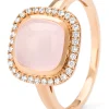 Roségouden ring, 2.36 ct rozenkwarts, Little Drops