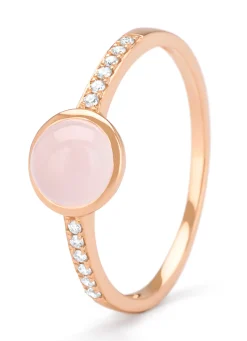 Roségouden ring, 0.91 ct rozenkwarts, Little Drops