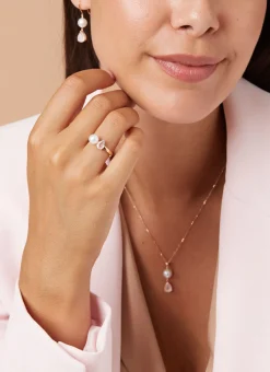 Roségouden ring, 0.72 ct rozenkwarts, Rivièra