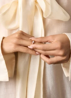 Roségouden ring, 0.54 ct rozenkwarts, Little Drops