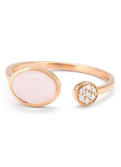 Roségouden ring, 1.30 ct rozenkwarts, Little Drops