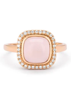 Roségouden ring, 2.36 ct rozenkwarts, Little Drops