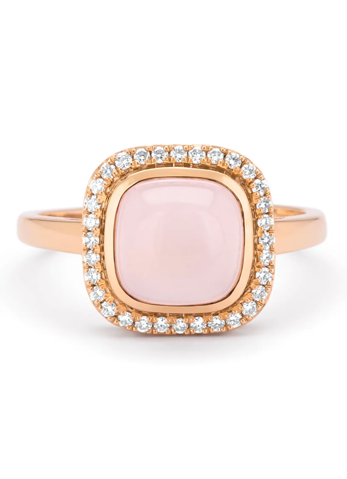 Roségouden ring, 2.36 ct rozenkwarts, Little Drops