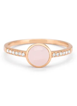 Roségouden ring, 0.91 ct rozenkwarts, Little Drops