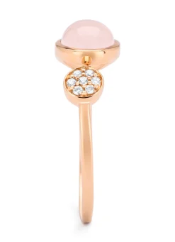 Roségouden ring, 1.30 ct rozenkwarts, Little Drops