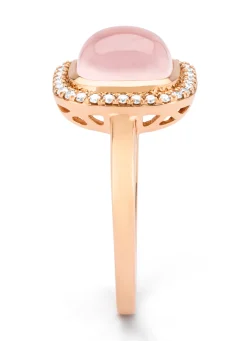 Roségouden ring, 2.36 ct rozenkwarts, Little Drops