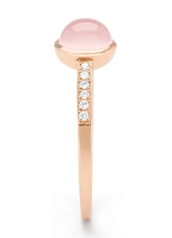 Roségouden ring, 0.91 ct rozenkwarts, Little Drops