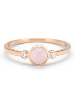 Roségouden ring, 0.54 ct rozenkwarts, Little Drops