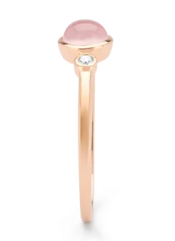 Roségouden ring, 0.54 ct rozenkwarts, Little Drops