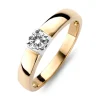 Roségouden solitairring, 0.17 ct diamant, Groeibriljant