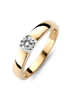 Roségouden solitairring, 0.08 ct diamant, Groeibriljant