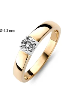 Roségouden solitairring, 0.30 ct diamant, Groeibriljant