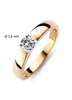 Roségouden solitairring, 0.17 ct diamant, Groeibriljant