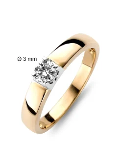 Roségouden solitairring, 0.11 ct diamant, Groeibriljant
