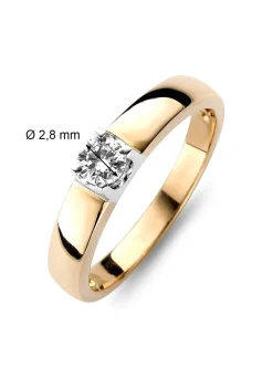 Roségouden solitairring, 0.08 ct diamant, Groeibriljant