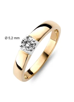 Roségouden solitairring, 0.60 ct diamant, Groeibriljant