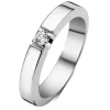 Witgouden alliance ring, 0.07 ct diamant, Groeibriljant
