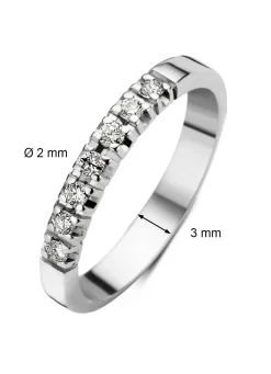Witgouden alliance ring, 0.21 ct diamant, Groeibriljant