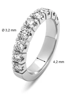 Witgouden alliance ring, 1.17 ct diamant, Groeibriljant