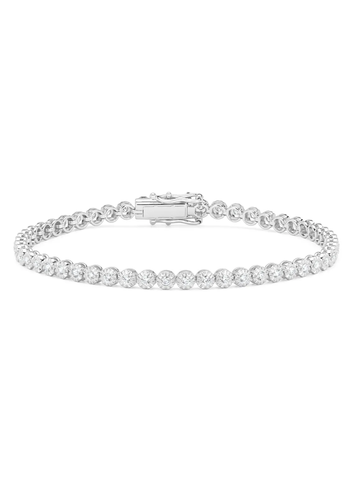 Witgouden armband, 0.99 ct diamant, Tennis bracelet