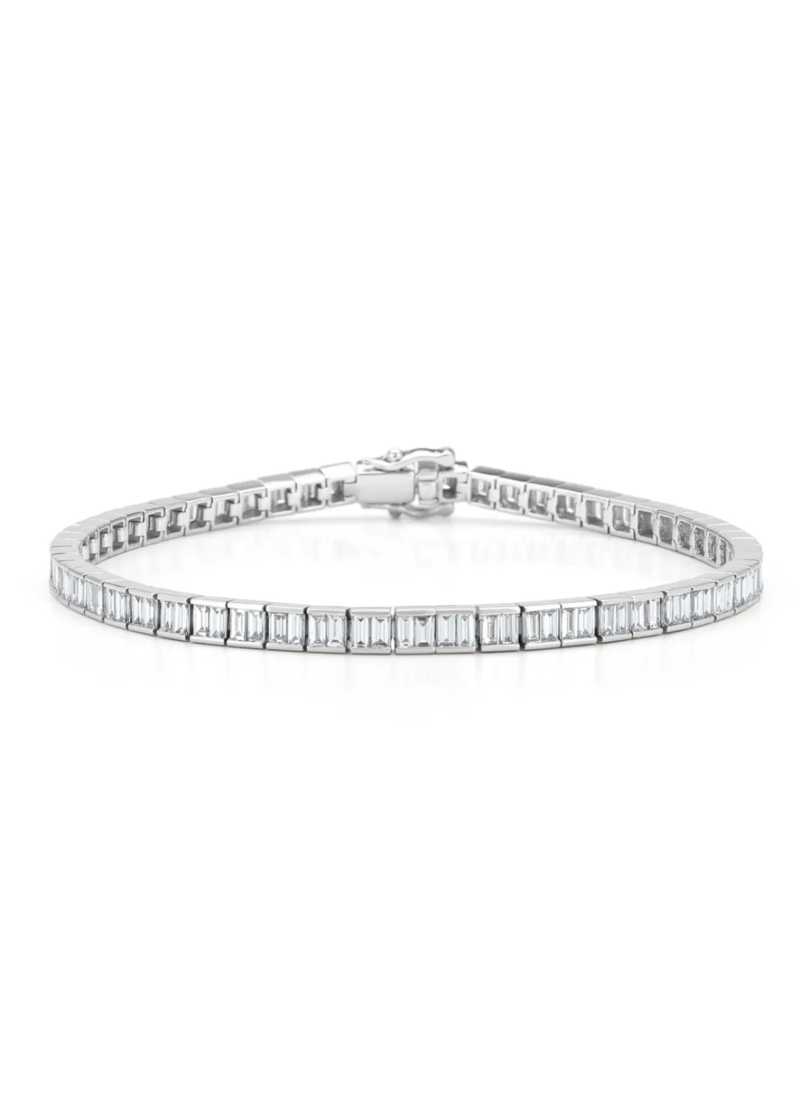 Witgouden armband, 3.31 ct diamant, Tennis bracelet
