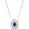 Witgouden collier, 0.76 ct blauwe saffier, Gallery