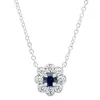 Witgouden collier, 0.32 ct blauwe saffier, Majestic