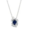 Witgouden collier, 0.84 ct blauwe saffier, Majestic