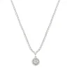 Witgouden collier, 0.68 ct diamant, Caviar