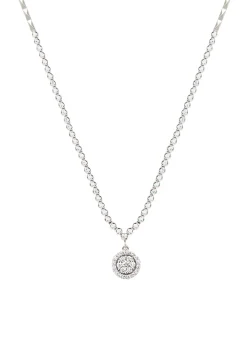 Witgouden collier, 0.68 ct diamant, Caviar