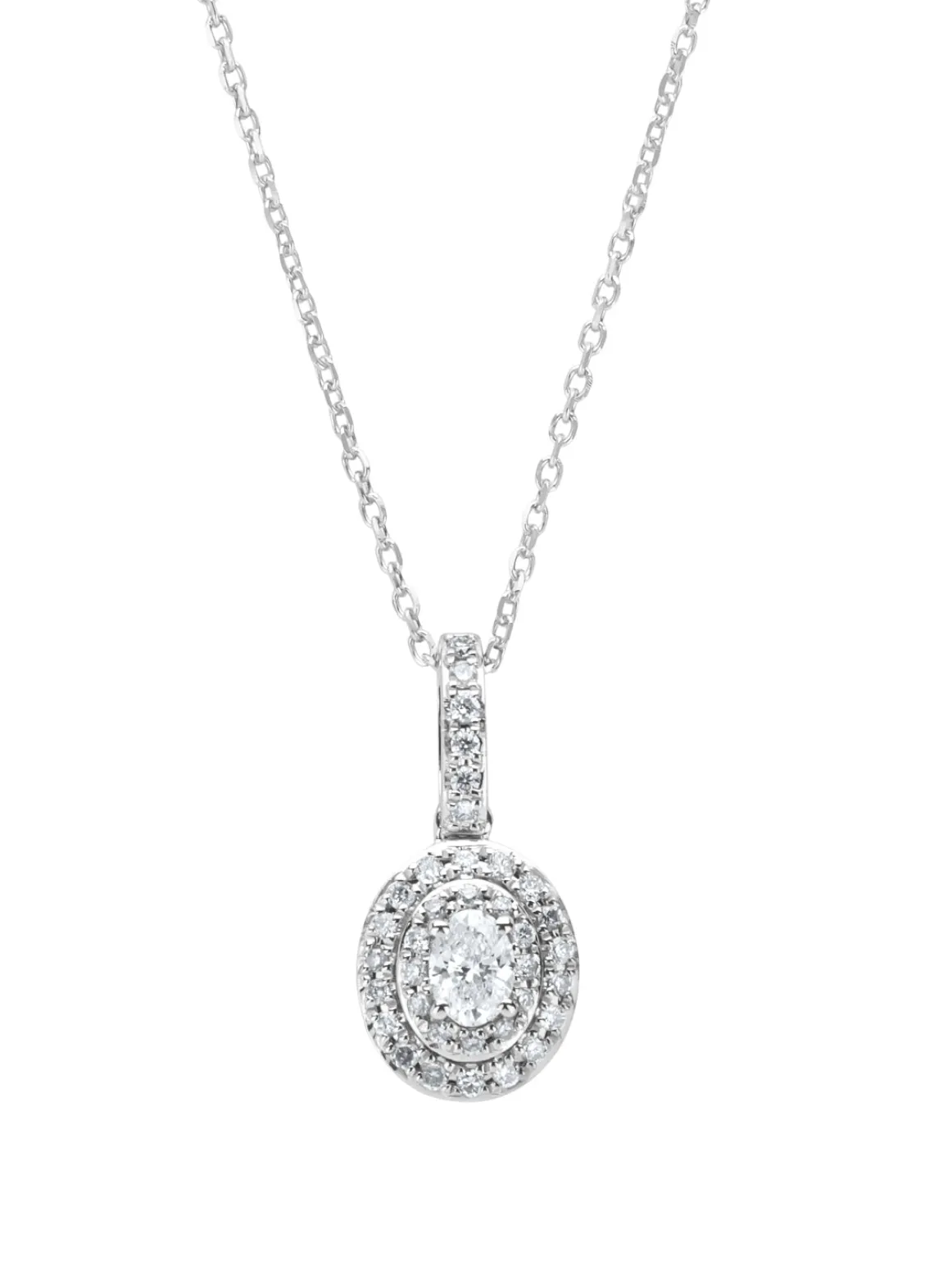 Witgouden collier, 0.25 ct diamant, Petite Romance
