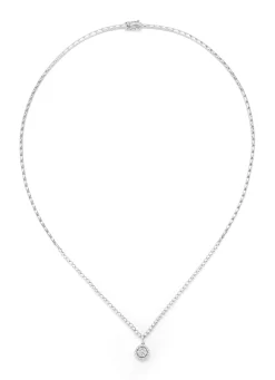 Witgouden collier, 0.68 ct diamant, Caviar