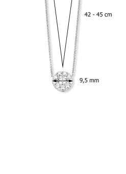 Witgouden collier, 0.65 ct diamant, Hearts & Arrows