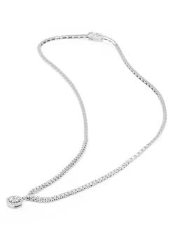 Witgouden collier, 0.68 ct diamant, Caviar