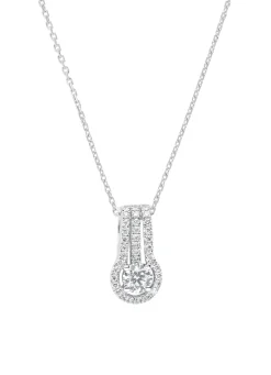 Witgouden hanger, 0.41 ct diamant, Hearts & Arrows