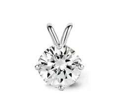 Witgouden hanger, 0.81 ct diamant, Groeibriljant