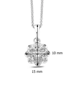 Witgouden hanger, 0.43 ct diamant, Hearts & Arrows