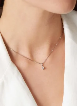 Witgouden hanger, 0.20 ct diamant, Hearts & Arrows