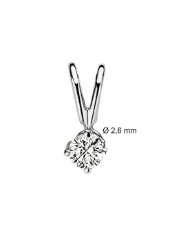 Witgouden hanger, 0.06 ct diamant, Groeibriljant