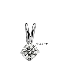 Witgouden hanger, 0.12 ct diamant, Groeibriljant