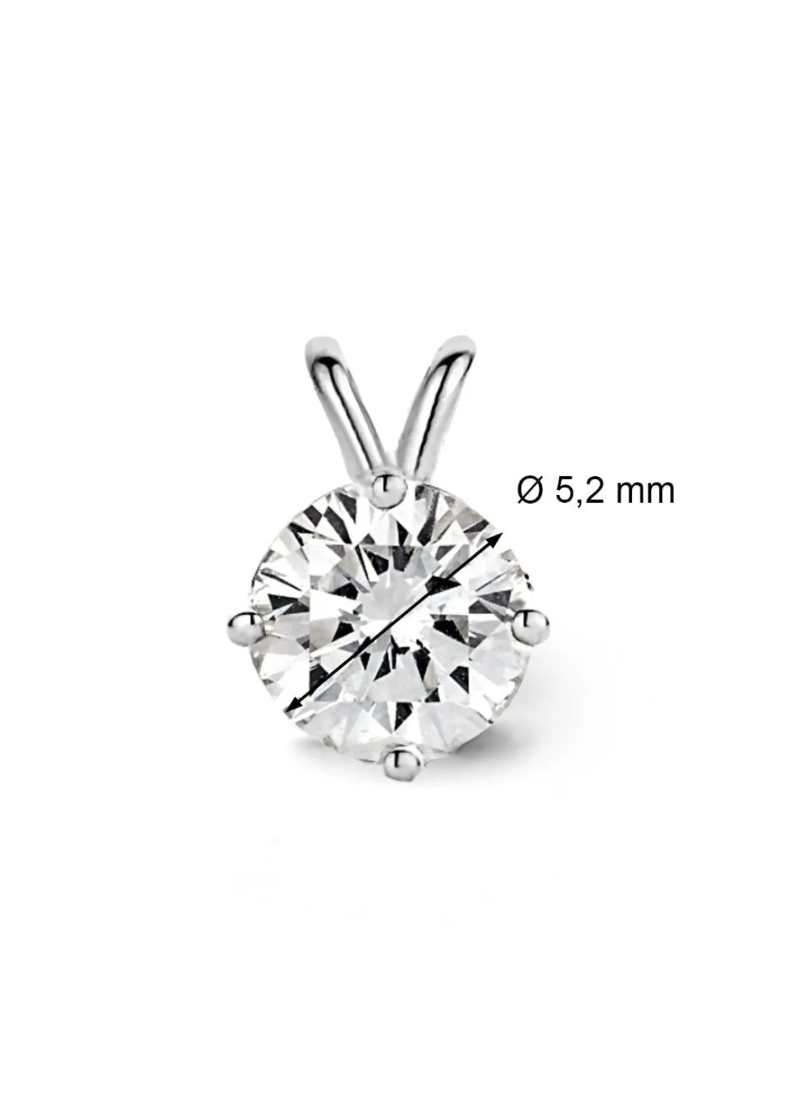 Witgouden hanger, 0.51 ct diamant, Groeibriljant