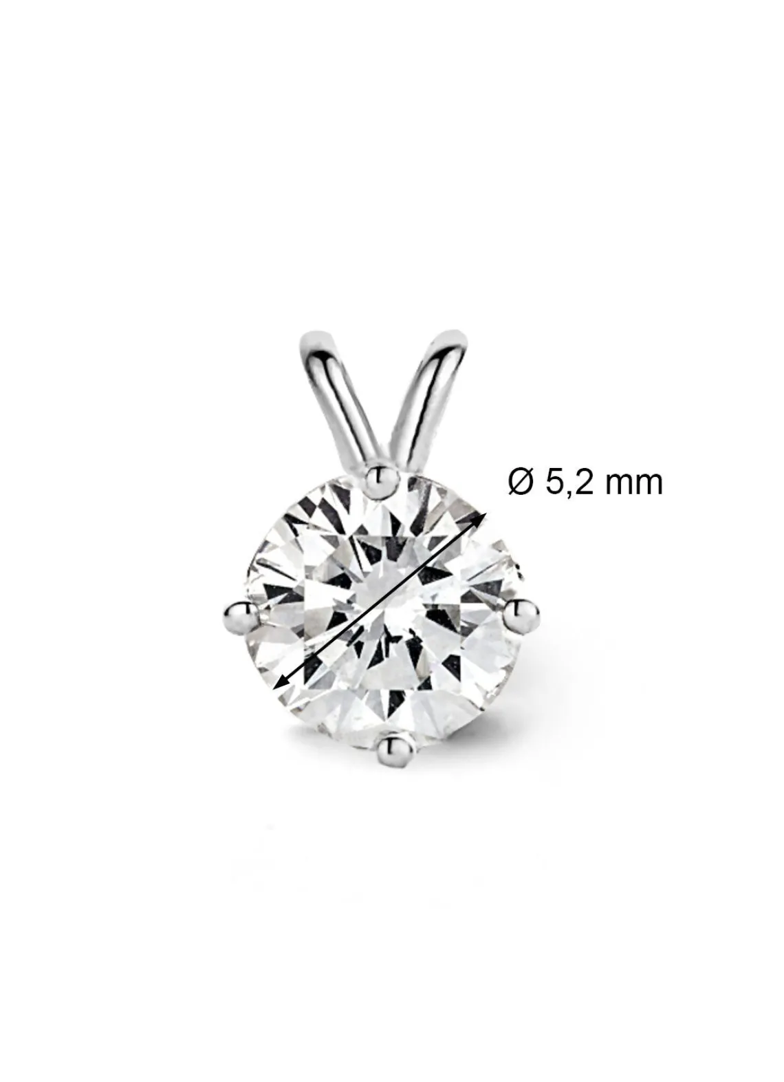 Witgouden hanger, 0.53 ct diamant, Groeibriljant