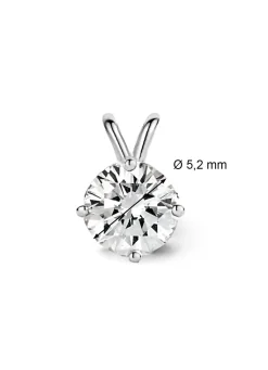 Witgouden hanger, 0.63 ct diamant, Groeibriljant