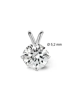 Witgouden hanger, 0.57 ct diamant, Groeibriljant