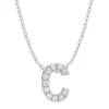 Witgouden hanger C, 0.04 ct diamant, Alphabet