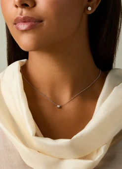 Witgouden hanger met collier, 0.09 ct diamant, Enchanted