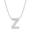 Witgouden hanger Z, 0.05 ct diamant, Alphabet