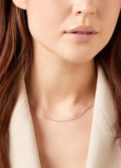 Witgouden jasseron collier Timeless Treasures (42cm)