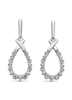 Witgouden oorsieraden, 0.31 ct diamant, Since 1904