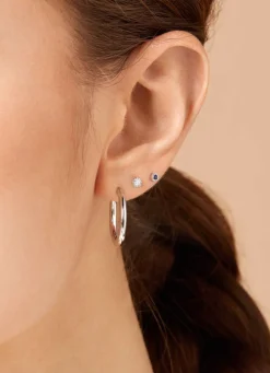 Witgouden oorsieraden, 0.10 ct blauwe saffier, Joy